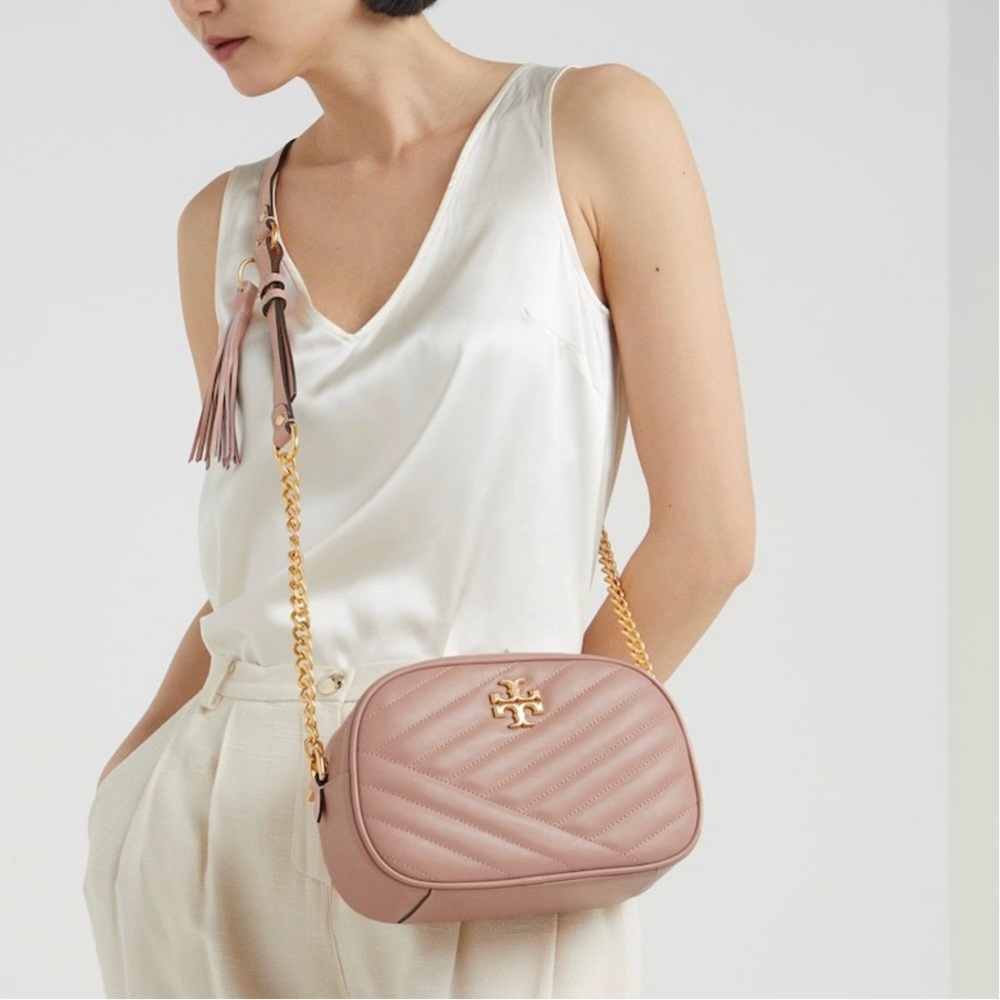 Tory Burch Kira Chevron Camera Crossbody Bag Pink - Picture 9 of 9